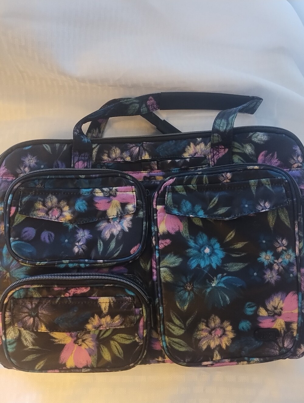 NWOT LUG Puddle Jumper PJ Duffle travel carry on work bag Bloom Black